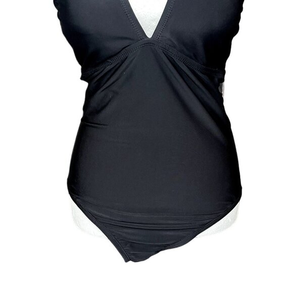 Kona Sol Bathing Suit One Piece Halter Adjustable Strap NEW‎ Slimming Stretch - Picture 3 of 11